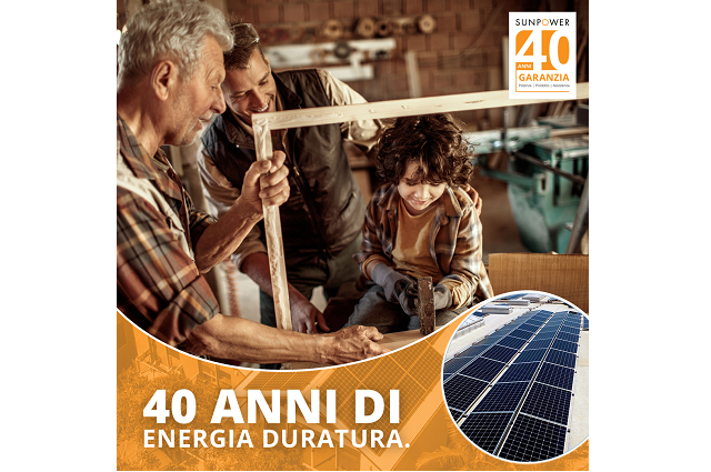 Partner Medielettra SunPower estende garanzia Maxeon a 40 anni